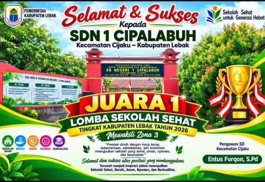 SDN 1 Cipalabuh Raih Juara 1 Lomba Sekolah Sehat Lebak 2026