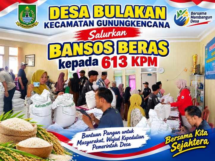 613 KPM Desa Bulakan Terima Bansos Beras, Penyaluran Berlangsung Tertib